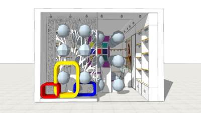 现代风尚店面设计SU模型下载_sketchup草图大师SKP模型