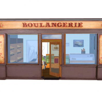 复古面包店设计SU模型下载_sketchup草图大师SKP模型