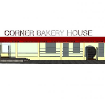 街角烘焙屋店铺SU模型下载_sketchup草图大师SKP模型