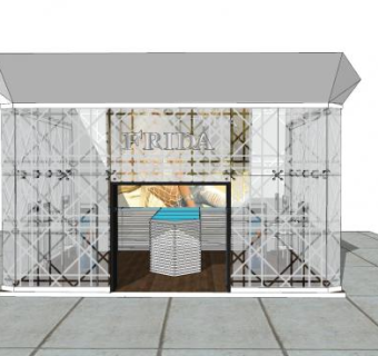 现代店铺店面装修SU模型下载_sketchup草图大师SKP模型
