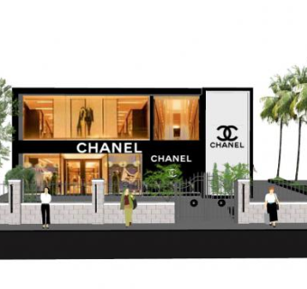 现代香奈儿店面SU模型下载_sketchup草图大师SKP模型
