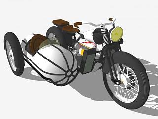 边三轮摩托车SU模型下载_sketchup草图大师SKP模型