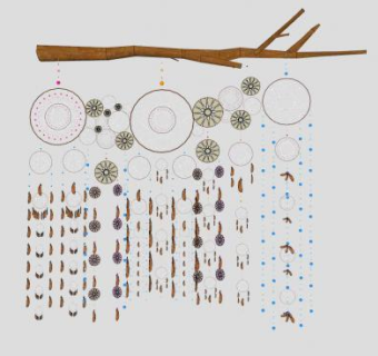 树枝墙装饰SU模型下载_sketchup草图大师SKP模型