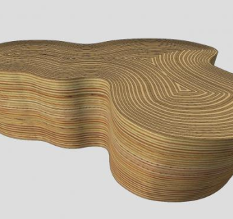 年轮茶几SU模型下载_sketchup草图大师SKP模型