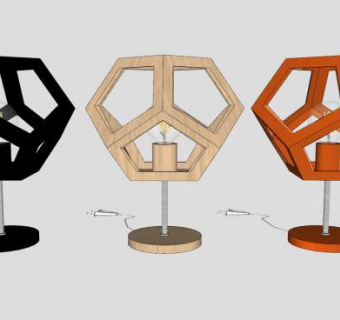 木制蜡烛台灯灯具SU模型下载_sketchup草图大师SKP模型