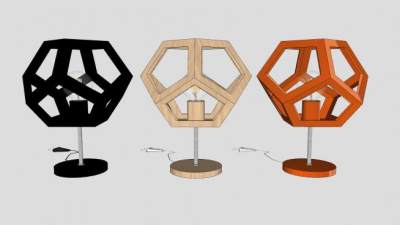 木制蜡烛台灯灯具SU模型下载_sketchup草图大师SKP模型