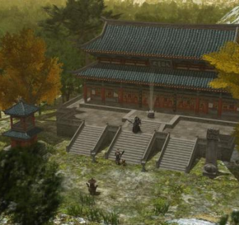 中式寺院SU模型下载_sketchup草图大师SKP模型