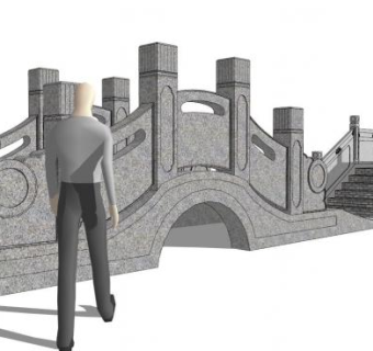 仿古桥su模型下载_sketchup草图大师SKP模型