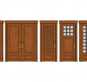 普通木门su模型下载_sketchup草图大师SKP模型