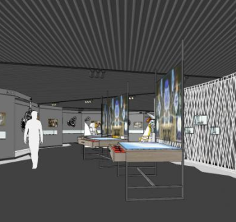 现代手表展厅SU模型下载_sketchup草图大师SKP模型