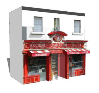 现代熟肉店店铺SU模型下载_sketchup草图大师SKP模型