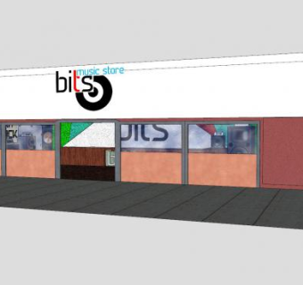 音乐器材专卖店SU模型下载_sketchup草图大师SKP模型