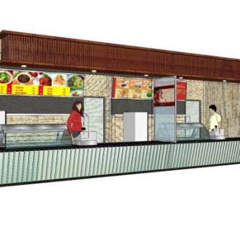 小吃专卖店SU模型下载_sketchup草图大师SKP模型