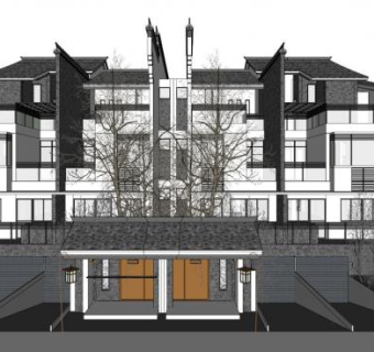 徽派民宿su模型下载_sketchup草图大师SKP模型