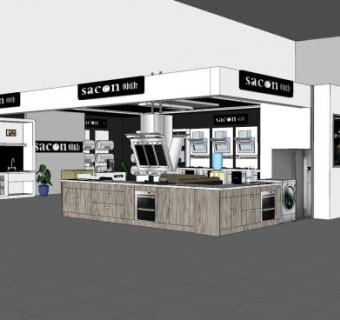 帅康家电专卖店SU模型下载_sketchup草图大师SKP模型