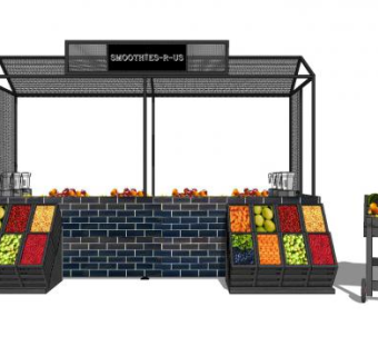 水果店铺SU模型下载_sketchup草图大师SKP模型