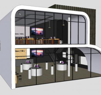 苹果产品专卖店SU模型下载_sketchup草图大师SKP模型