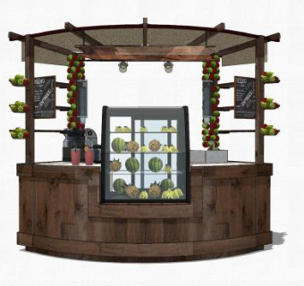 果汁专卖店SU模型下载_sketchup草图大师SKP模型