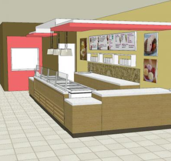 冰淇淋专卖店SU模型下载_sketchup草图大师SKP模型