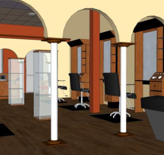 现代理发店室内SU模型下载_sketchup草图大师SKP模型