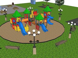 儿童乐园<em>景观设计</em>su模型下载_sketchup草图大师SKP模型