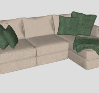 短L型沙发SU模型下载_sketchup草图大师SKP模型