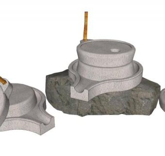 农村磨盘su模型下载_sketchup草图大师SKP模型