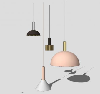 简易装饰小吊灯SU模型下载_sketchup草图大师SKP模型