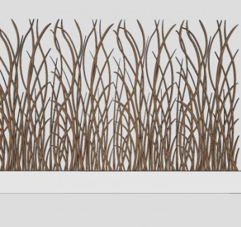 小草装饰背景板SU模型下载_sketchup草图大师SKP模型