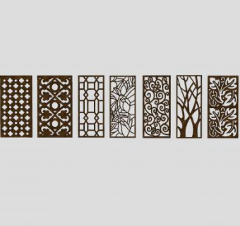 KT装饰板雕花板SU模型下载_sketchup草图大师SKP模型