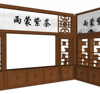 茶叶柜su模型下载_sketchup草图大师SKP模型