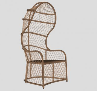 休息藤椅座椅SU模型下载_sketchup草图大师SKP模型