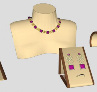 项链耳环饰品SU模型下载_sketchup草图大师SKP模型