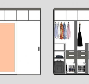 现代衣柜家具SU模型下载_sketchup草图大师SKP模型