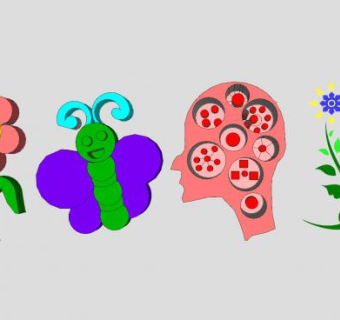 幼儿墙装饰品SU模型下载_sketchup草图大师SKP模型