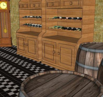酒窖室内SU模型下载_sketchup草图大师SKP模型