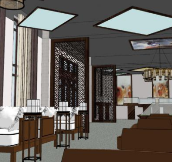 现代会所室内整体SU模型下载_sketchup草图大师SKP模型