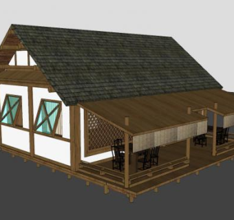 现代茶室SU模型下载_sketchup草图大师SKP模型