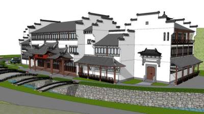 徽派古建su模型下载_sketchup草图大师SKP模型