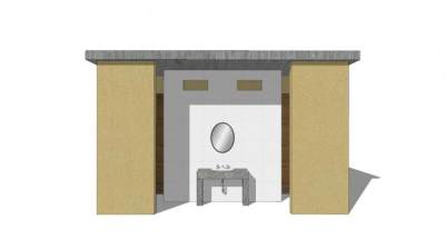 现代小型公园厕所SU模型下载_sketchup草图大师SKP模型