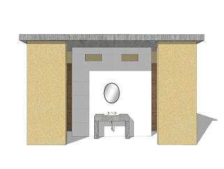 现代小型<em>公园厕所SU模型</em>下载_sketchup草图大师SKP模型