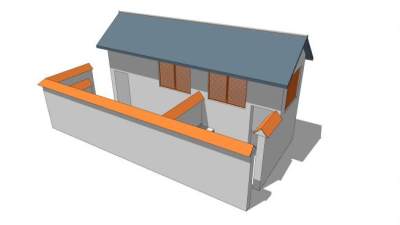 现代公园厕所建筑SU模型下载_sketchup草图大师SKP模型