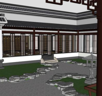 禅修中心su模型下载_sketchup草图大师SKP模型