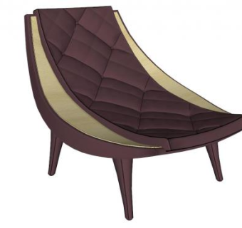 单人皮沙发su模型下载_sketchup草图大师SKP模型