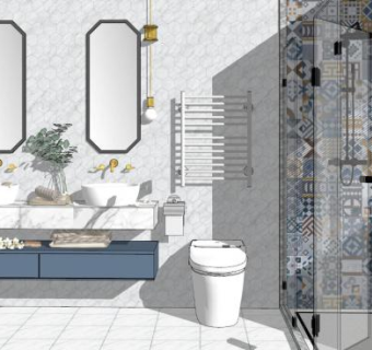 室内卫生间su模型下载_sketchup草图大师SKP模型