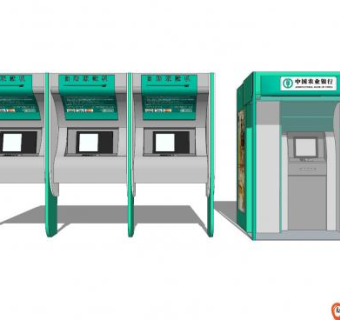 中国农业银行ATM机SU模型下载_sketchup草图大师SKP模型