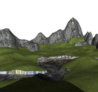 山体断面su模型下载_sketchup草图大师SKP模型