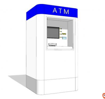 银行ATM机SU模型下载_sketchup草图大师SKP模型