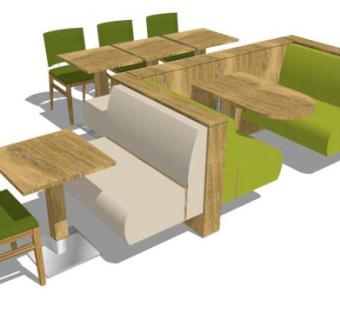 餐厅卡座su模型下载_sketchup草图大师SKP模型