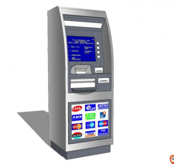 现代ATM机设备SU模型下载_sketchup草图大师SKP模型